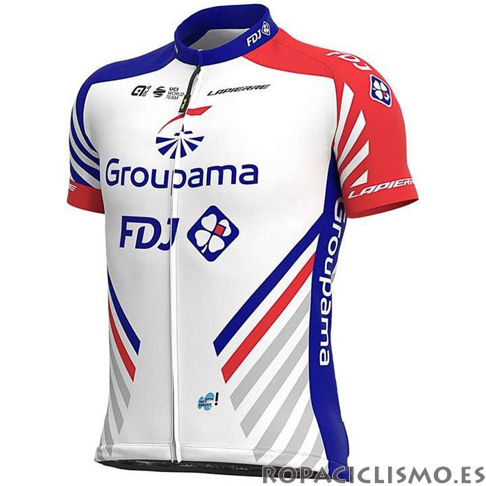 2020 Maillot Groupama-FDJ Tirantes Mangas Cortas Rojo Azul
